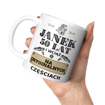 KUBEK BIAŁY NA URODZINY 1-99 DOWOLNE IMIĘ WIEK