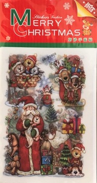 Naklejki Mikołaj Merry Christmas 1kpl-4szt cienkie