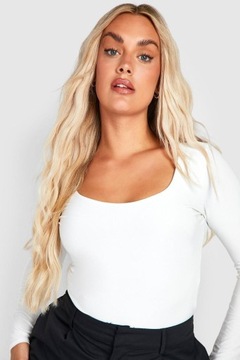 BODY GŁADKIE KLASYCZNE DŁUGI RĘKAW IVORY BASIC BOOHOO 46