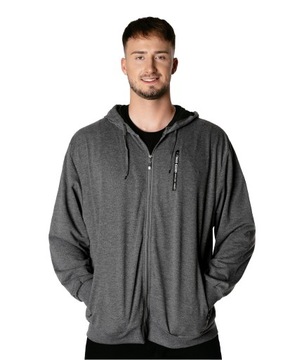 Duża Sportowa Bluza Bawełniana Męska Dresowa Rozsuwana Kapturem 2838-01 4XL