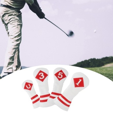 4 шт., деревянная верхняя крышка для гольфа, белый, красный номер