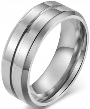 Pierścień Sygnet Srebrny Stal Szlachetna Silver
