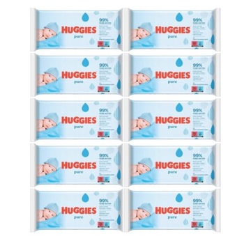 HUGGIES PURE 99% ВОДНЫЕ САЛФЕТКИ ВЛАЖНЫЕ САЛФЕТКИ 10 x 56 = 560