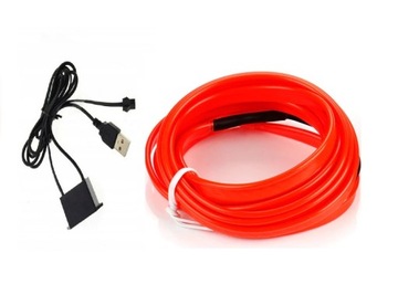 2M ŚWIATŁOWÓD EL WIRE LED TAŚMA PASEK AMBIENT USB