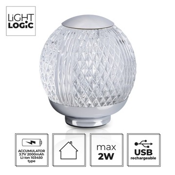 Lampka projektor nocna LED CRYSTAL CCT USBdotykowa