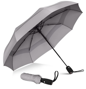 Repel Umbrella Wiatroszczelny parasol podróżny z powłoką teflonową szary