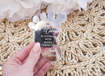 PODZIĘKOWANIE dla Chrzestnych MAGNES Stópki złote