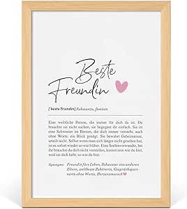 RAMKA DREWNIANA DEKORACYJNA BESTE FREUNDIN A4