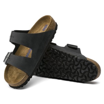 Sandały damskie formowane Birkenstock Arizona OLEJOWANA SKÓRA SOFT FOOTBED