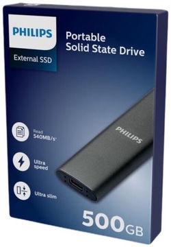 ПОРТАТИВНЫЙ SSD-накопитель PHILIPS FM50SS030P 500 ГБ, 540 МБ/с