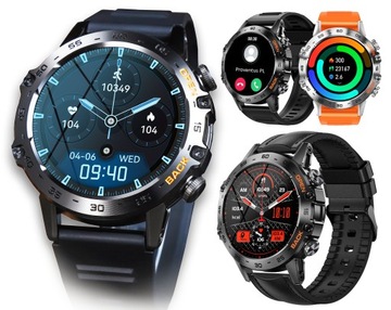 SMARTWATCH ZEGAREK SPORTOWY MĘSKI POMIARY ROZMOWY SMS SPORT MENU PL