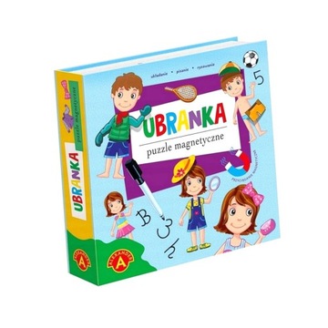 PUZZLE MAGNETYCZNE UKŁADANKA Z PISAKIEM ZMYWALNYM UBRANKA 4+