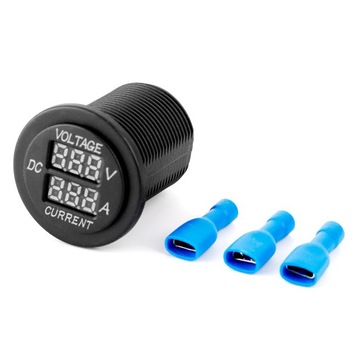 Цифровой светодиодный вольтметр-амперметр круглый