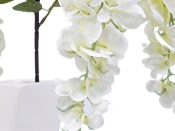 GLICYNIA BIAŁA XXL 100 cm SZTUCZNA GAŁĄZKA OZDOBNA WISTERIA KWIATY STROIK