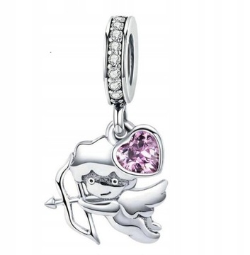 CHARMS Zawieszka Anioł Amor srebro S925 cyrkonie