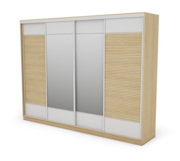 Szafa Garderoba 320cm- 2 Lustra, Nowoczesna, Praktyczna, LAMELE, płyta 18mm