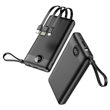 Powerbank VEGER C10 Bateria 10000mAh + kabel Micro + Typ C + Lightning