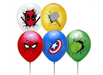 ZESTAW BALONÓW FOLIOWYCH I LATEKSOWYCH 6 URODZINY HAPPY BIRTHDAY AVENGERS