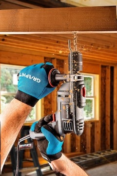 ГРАФИТОВАЯ УДАРНАЯ СВЕРЛА 550 Вт, РУКОЯТКА 13 мм + 10 СВЕРЛ, КОРОБКА 58G735