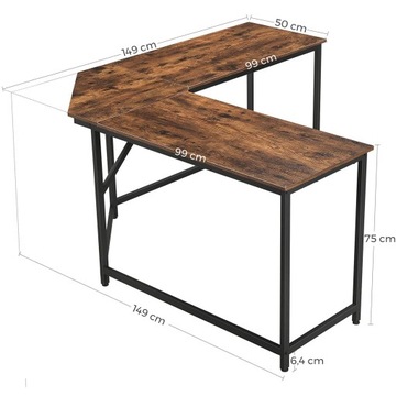 Угловой письменный стол в стиле лофт в индустриальном деревенском стиле