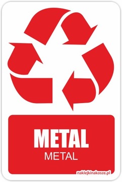 Naklejka NA KOSZ SEGREGACJA śmieci METAL 15x10