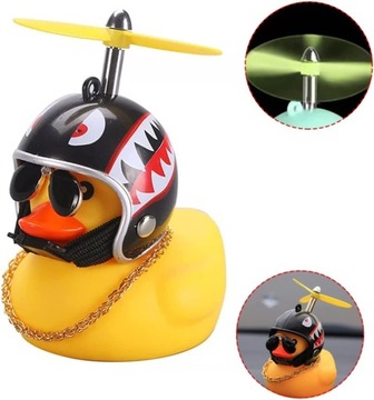 РЕЗИНОВАЯ УТКА ДЛЯ АВТОВЕЛОСИПЕДА УТИНЫЙ ШЛЕМ С ПРОПЕЛЛЕРОМ И ОЧКИ В ПОДАРОК