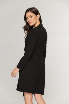 Czarna sukienka z kieszeniami, BIALCON E4-30620.