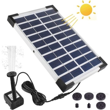 FONTANNA SOLARNA OGRODOWA PŁYWAJĄCA POMPA WODY DO OCZKA WODNEGO STAWU FILTR