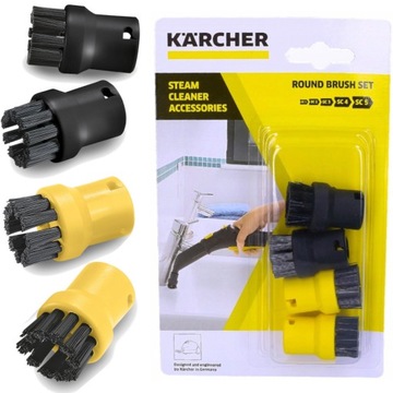 Zestaw okrągłych szczotek z tworzywa(4szt.) Karcher do parownic SC i SG