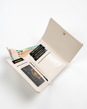 Peterson portfel damski skóra eko na zatrzask RFID pudełko super prezent