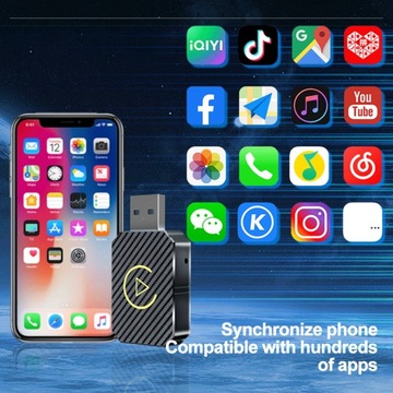 Беспроводной адаптер Carplay 2 в 1 для Apple iOS Android Auto Smart USB Plug