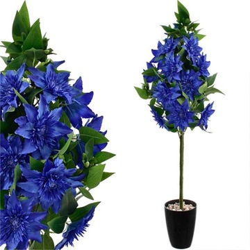CLEMATIS DRZEWKO SZTUCZNE KWIATY ROŚLINA DONICA SZTUCZNE LIŚCIE GAŁĄZKI