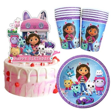 KUBKI papierowe Koci domek Gabi URODZINY 10 szt.