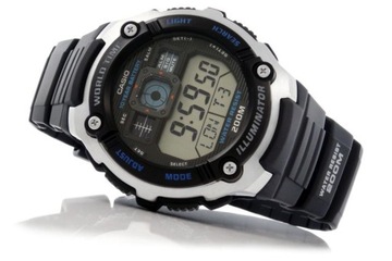 SPORTOWY ZEGAREK CASIO AE-2000W-1A WODOSZCZELNY 200M CYFROWY Z LED BOX 48mm