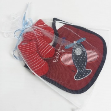 ZESTAW PREZENTOWY 5cz. czerwony samolot wyprawka