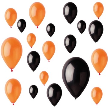 BALONY Halloween czarne i pomarańczowe x20 szt