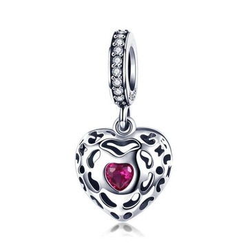 G128 Serce charms zawieszka srebro 925