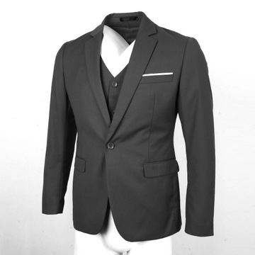 Męski garnitur ślubny Slim Piece Tuxedo Groom M szary