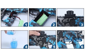 GEL BB GUN АВТОМАТИЧЕСКАЯ ЭЛЕКТРИЧЕСКАЯ ВИНТОВКА, НАБОР 2 КОЛЕСА + ОЧКИ