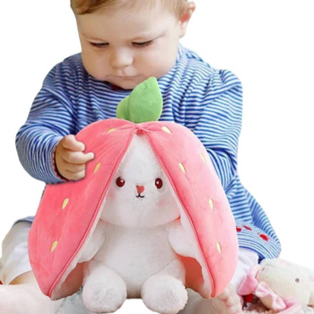 KRÓLIK Z USZAMI-TRUSKAWKA Maskotka Pluszowa 35 cm
