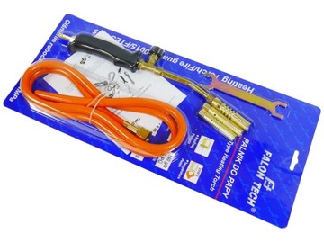 ГАЗОВАЯ КРОВЕЛЬНАЯ ГОРЕЛКА ДЛЯ ПАЙКИ, ПАЯЛЬНИК, 3 КРУГЛЫХ УЗКИХ НАСАДКИ, ШЛАНГ