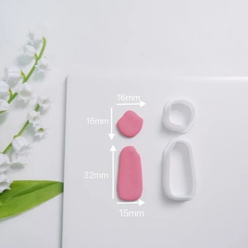 Soft Pottery Earrings Cutting Mold Heart Rainvow Irregular Geometric Shape