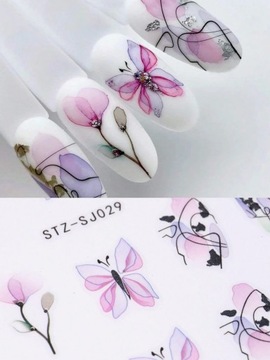 НАКЛЕЙКИ ДЛЯ НОГТЕЙ САМОКЛЕЯЩИЕСЯ украшения для ногтей бабочки розовые цветы