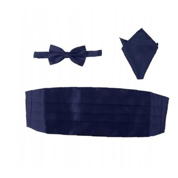 3 . Cummerbund Hanky men's satin bow tie