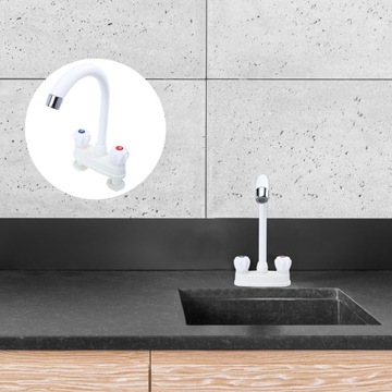 Смеситель для кухонного умывальника с двойной ручкой