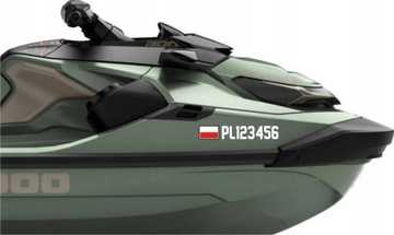 Naklejka na Skuter Wodny NUMER REJESTRACYJNY + FLAGA *KOLORY *4cm