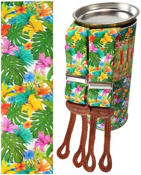 SZELKI NA GUZIKI JEDWAB MOTYW JUNGLE / HAWAJSKI