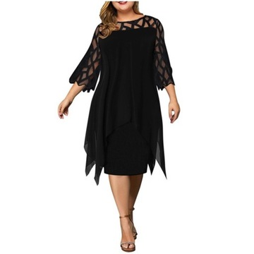 Elegancka sukienka szyfonowa plus size6XL