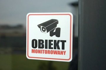 Naklejka OBIEKT MONITOROWANY RODO 10 cm monitoring