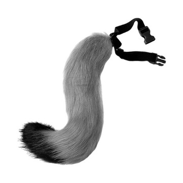 Обруч для волос с длинными хвостовыми ушками волка и серый размер